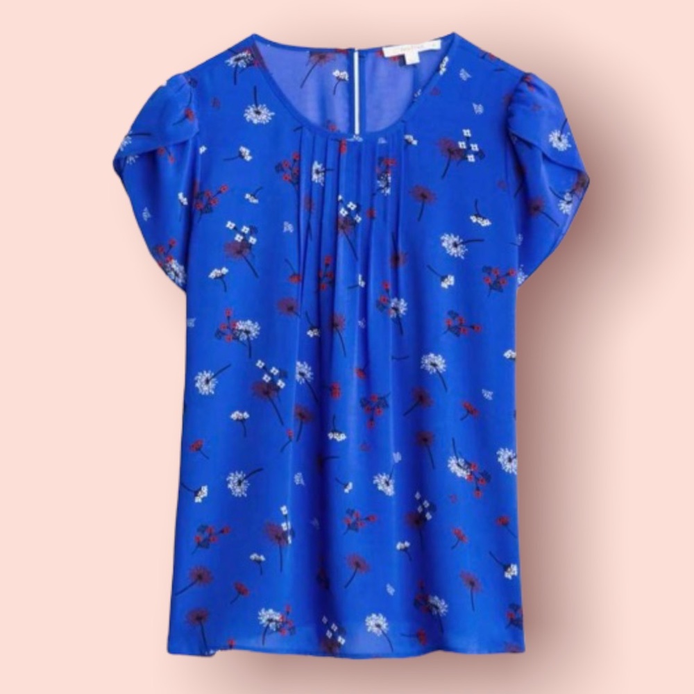 Blue floral blouse - large